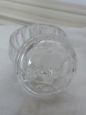 Vtg Princess House Heritage Lead Crystal Ring Trinket Box Etched Floral